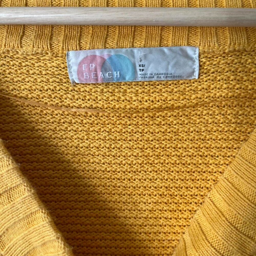 Free People Hailee Cardi Cardigan California Poppy Knit Sweater - Picture 2 of 6